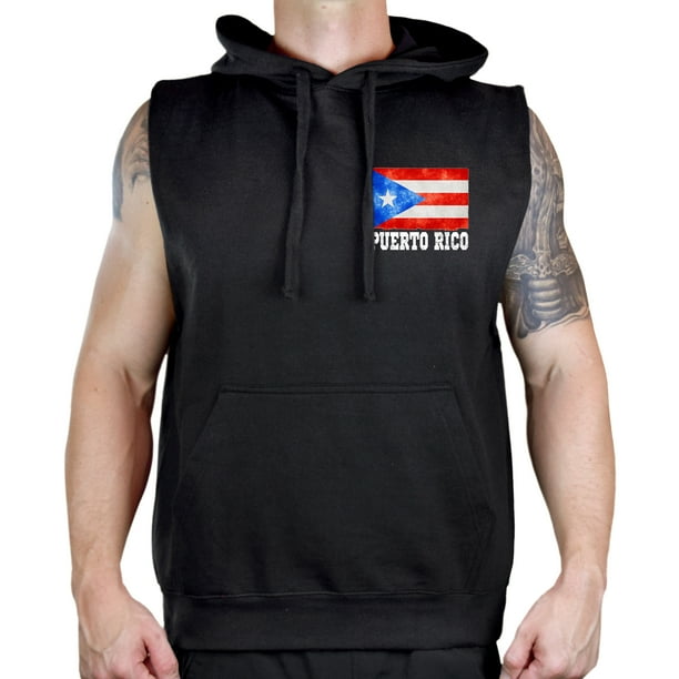 Puerto Rico Strong Mens Sleeveless Zipper Fleece Hoodie Gym Jacket Puerto Rico Strong Mens Sleeveless Zipper Fleece Hoodie Gym Jacket